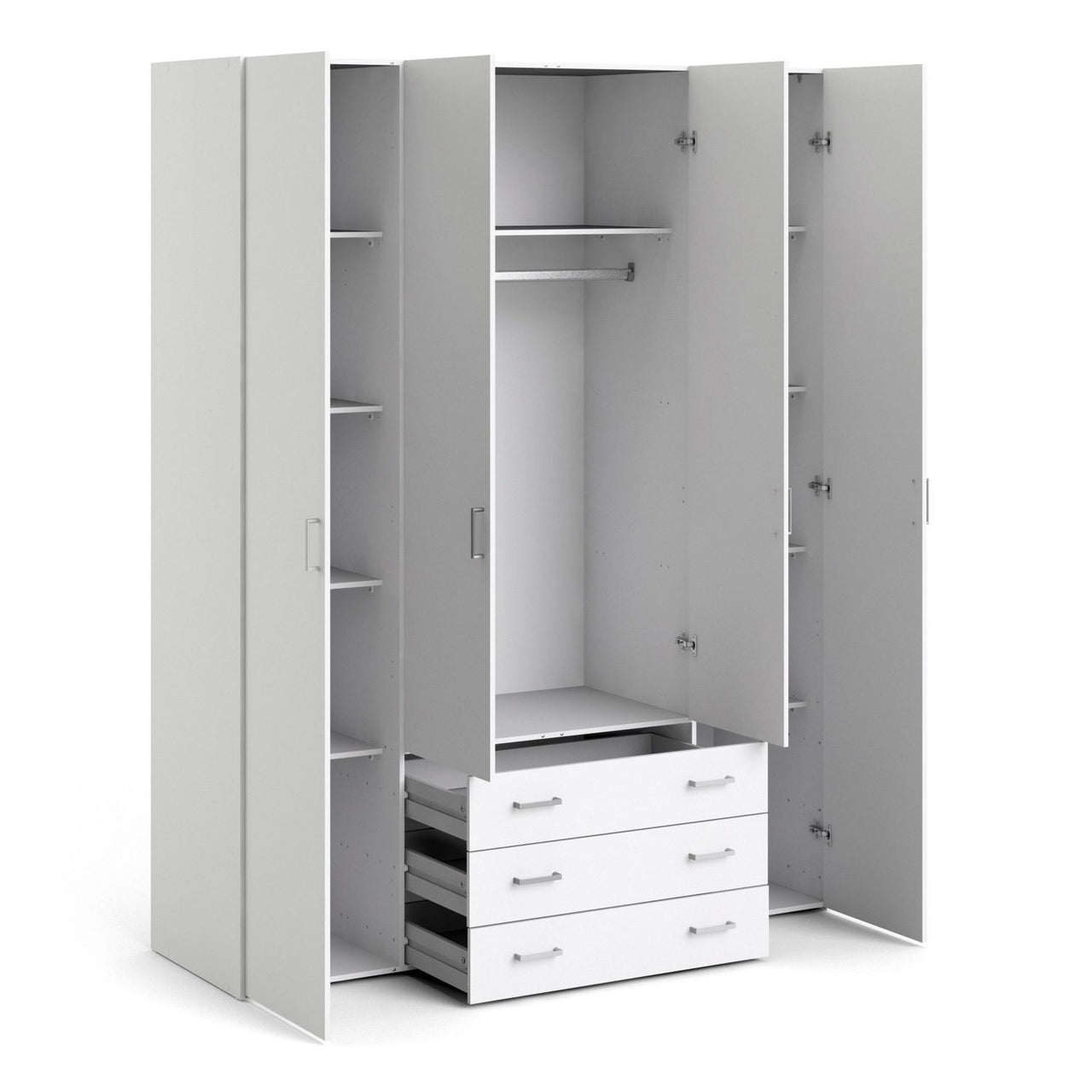 Large White 4 Door Wardrobe