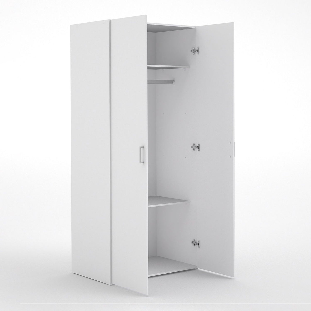 Simple White 2 Door Double Wardrobe