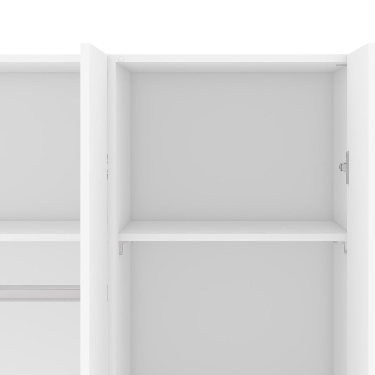 Simple White 3 Door Triple Wardrobe