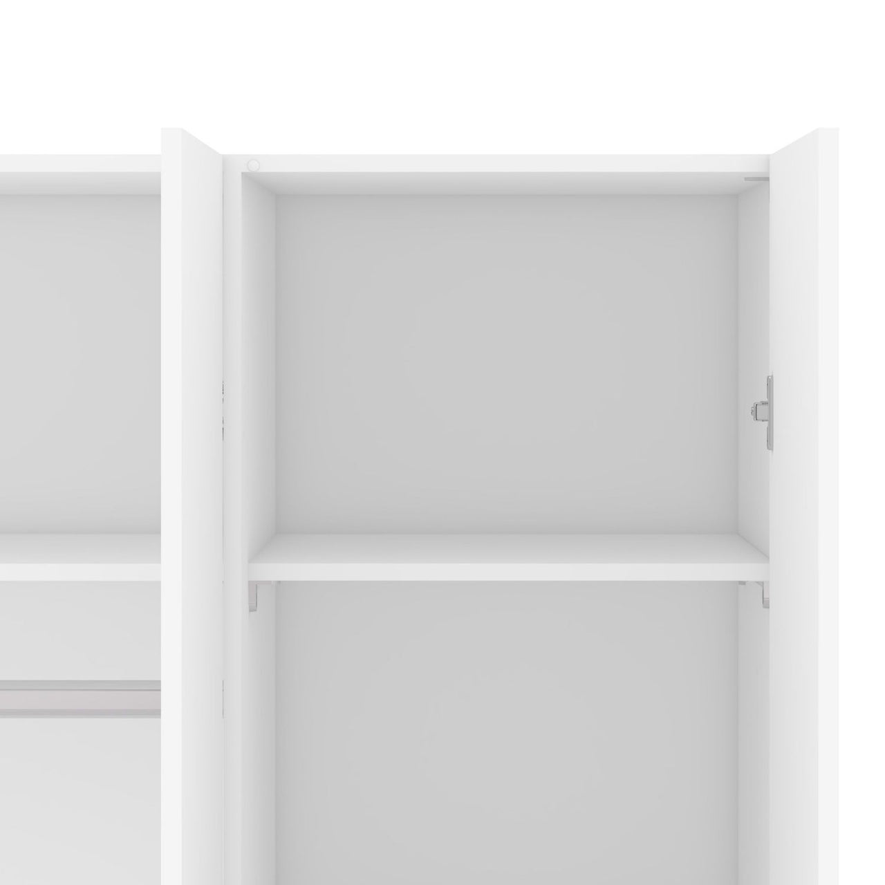 Simple White 3 Door Triple Wardrobe