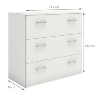 Thumbnail for Space Chest of 3 Drawers in White