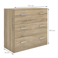 Thumbnail for Space Chest of 3 Drawers in Oak