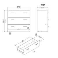 Thumbnail for Space Chest of 3 Drawers in Oak