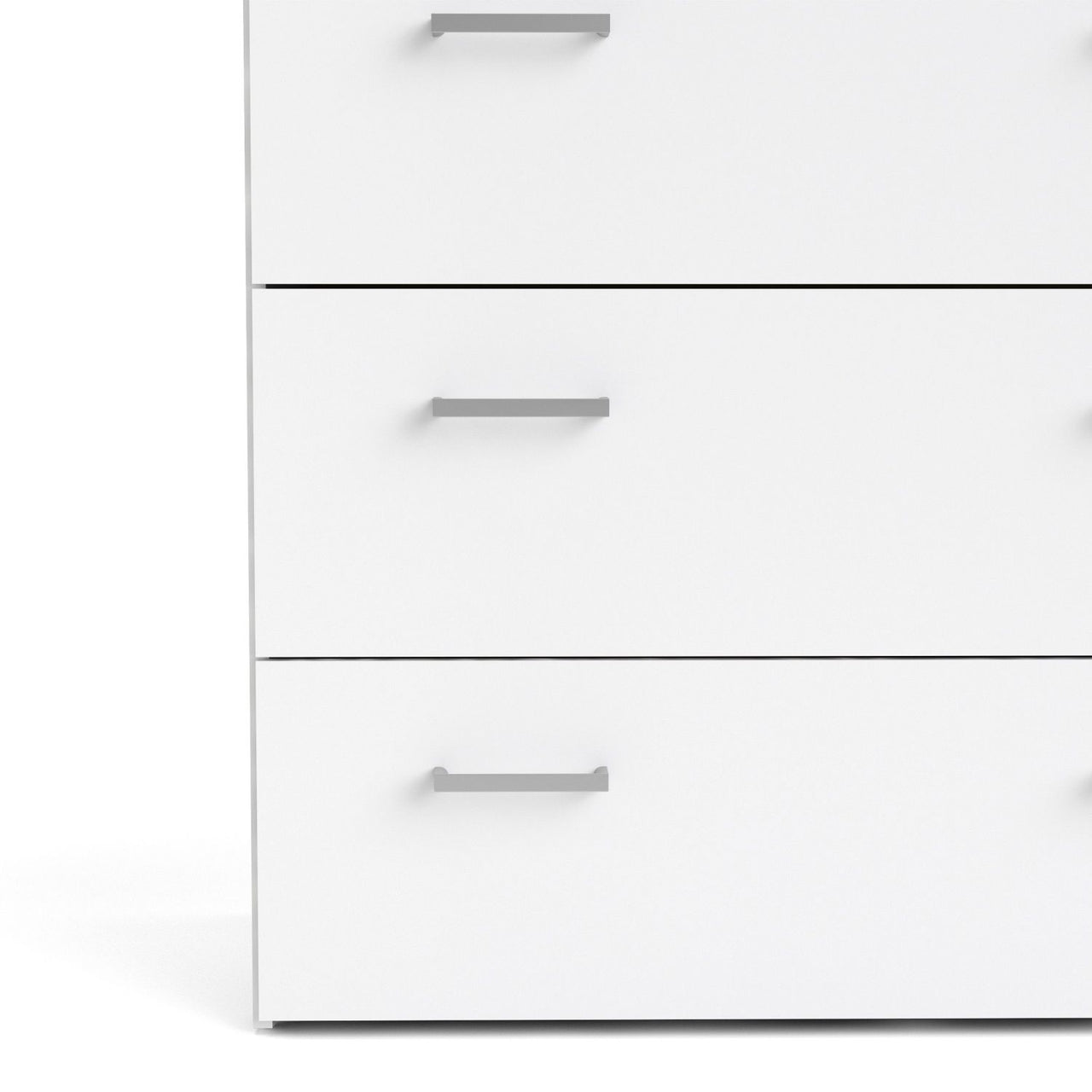 Tall Simple White 5 Drawer Chest