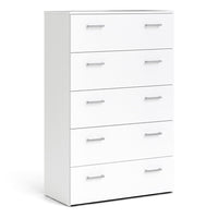 Thumbnail for Tall Simple White 5 Drawer Chest