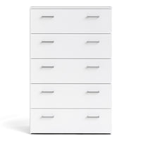 Thumbnail for Tall Simple White 5 Drawer Chest