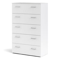 Thumbnail for Tall Simple White 5 Drawer Chest