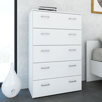 Thumbnail for Tall Simple White 5 Drawer Chest