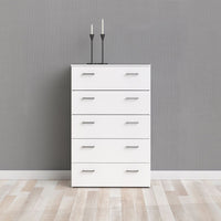 Thumbnail for Tall Simple White 5 Drawer Chest