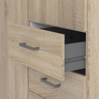 Thumbnail for Oak Tall Double Combination Wardrobe 2 Doors 3 Drawers 200cm Tall