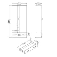 Thumbnail for Space Package Bedside 1 Drawer + Chest of 3 Drawers + Wardrobe with 2 doors + 1 drawer in Oak