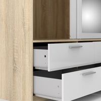 Thumbnail for White High Gloss Oak Framed Mirror Sliding 3 Door Triple Wardrobe