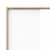 Thumbnail for Oak and White High Gloss Sliding Door Double Wardrobe 2 Doors 4 Drawer Base