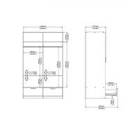 Thumbnail for Line Wardrobe with 2 Doors + 2 Drawers in White and Concrete