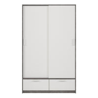 Thumbnail for Line Wardrobe with 2 Doors + 2 Drawers in White and Concrete