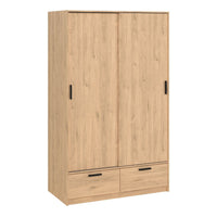 Thumbnail for Line Wardrobe with 2 Doors 2 Drawers in Jackson Hickory Oak