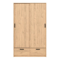 Thumbnail for Line Wardrobe with 2 Doors 2 Drawers in Jackson Hickory Oak