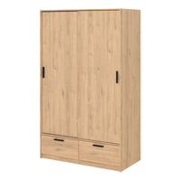 Thumbnail for Line Wardrobe with 2 Doors 2 Drawers in Jackson Hickory Oak