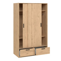 Thumbnail for Line Wardrobe with 2 Doors 2 Drawers in Jackson Hickory Oak