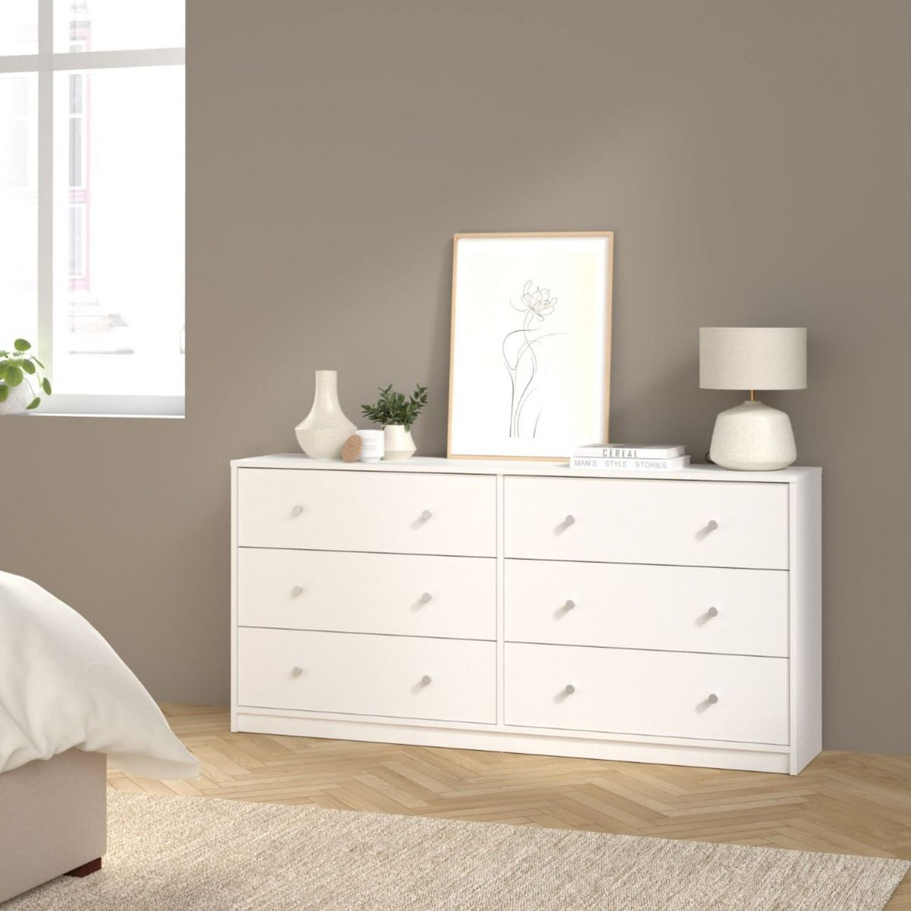 Chest of 6 Drawers (3+3) in White