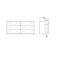 Thumbnail for Black Wide 6 Drawer Wooden Double Midi Chest of Drawers