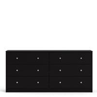 Thumbnail for Black Wide 6 Drawer Wooden Double Midi Chest of Drawers