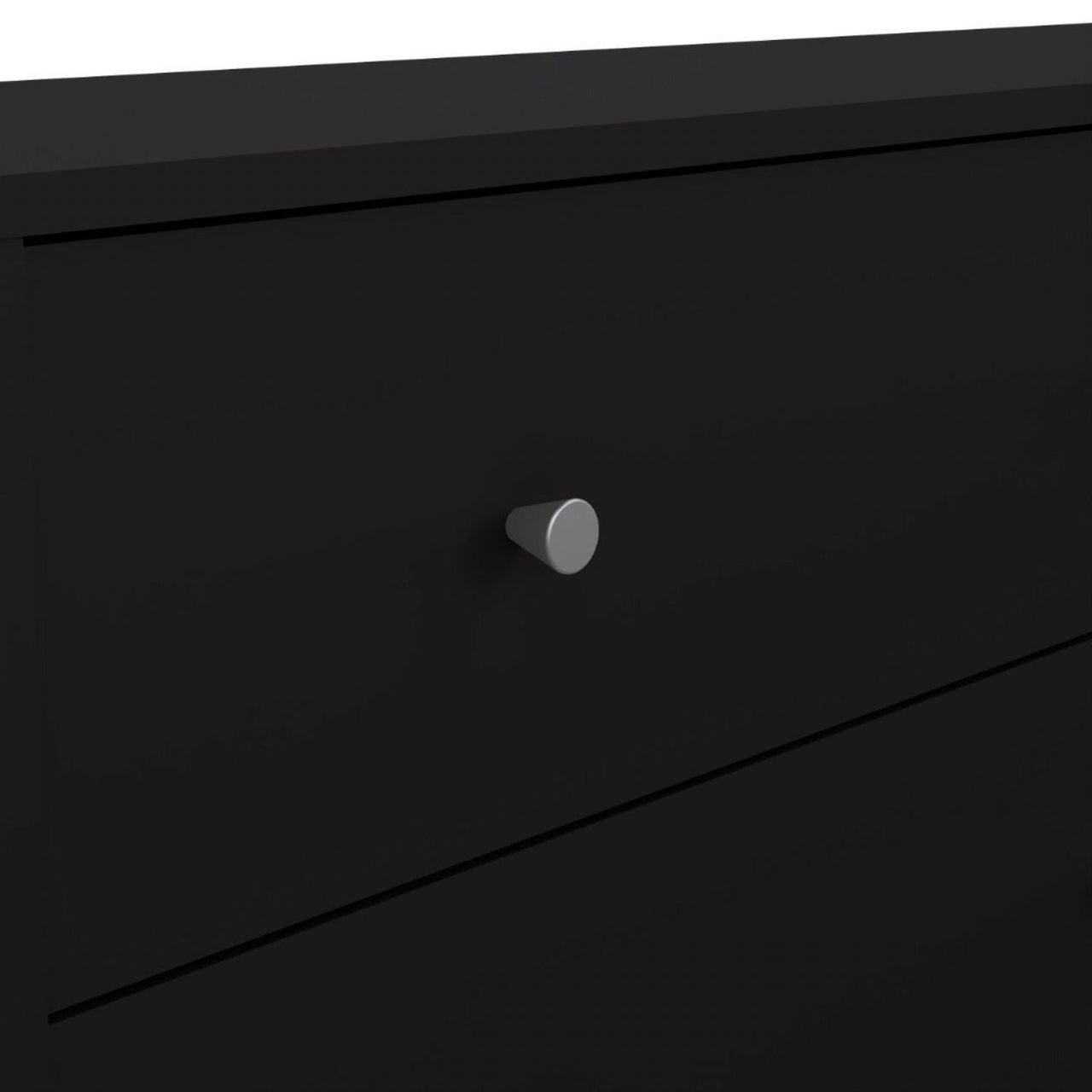 Black Wide 6 Drawer Wooden Double Midi Chest of Drawers