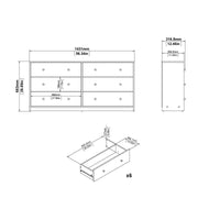 Thumbnail for 143cm Wide Midi Chest of 6 Drawers in Jackson Hickory Oak