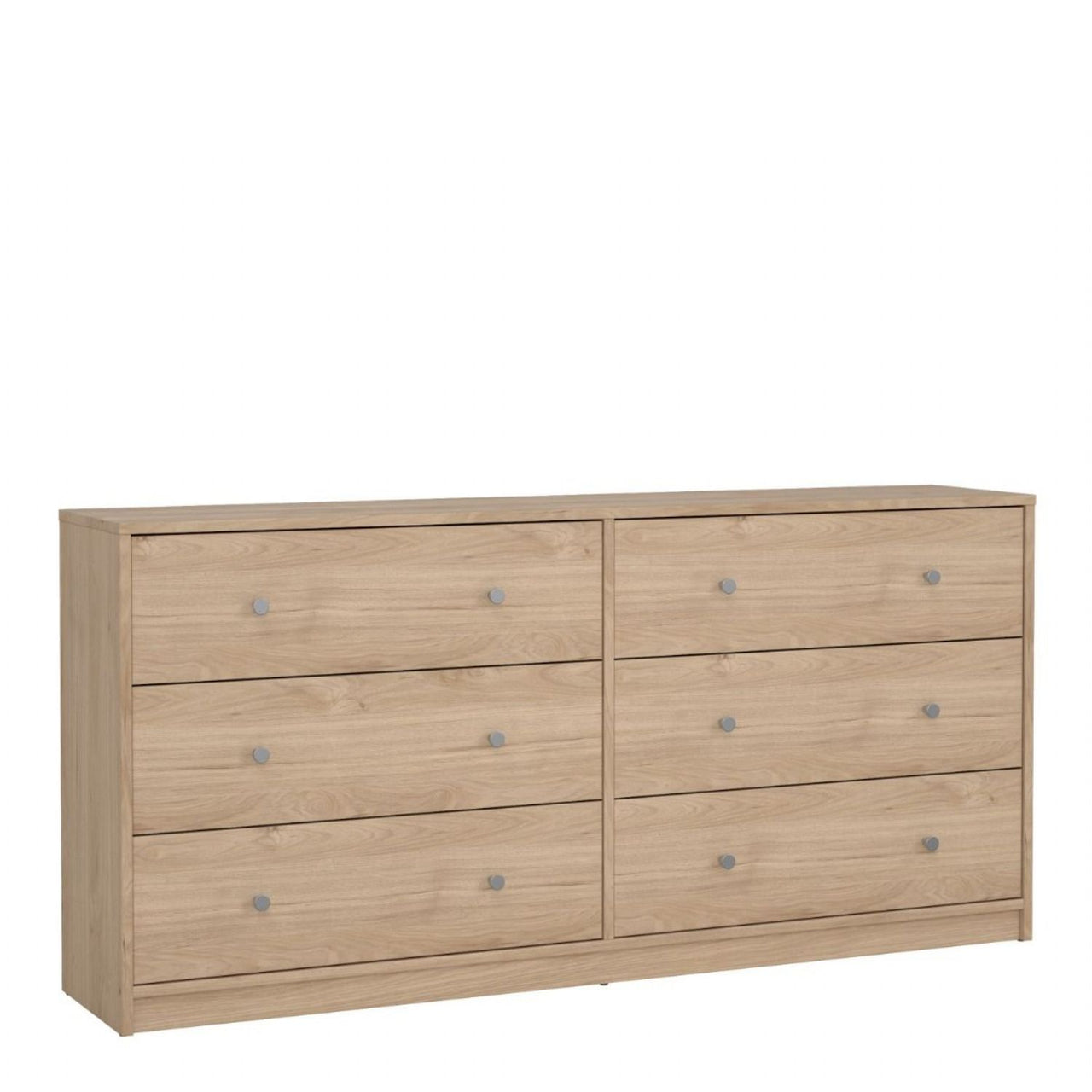 143cm Wide Midi Chest of 6 Drawers in Jackson Hickory Oak