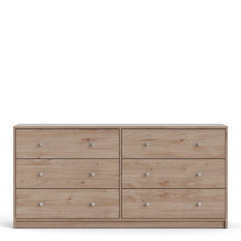 143cm Wide Midi Chest of 6 Drawers in Jackson Hickory Oak