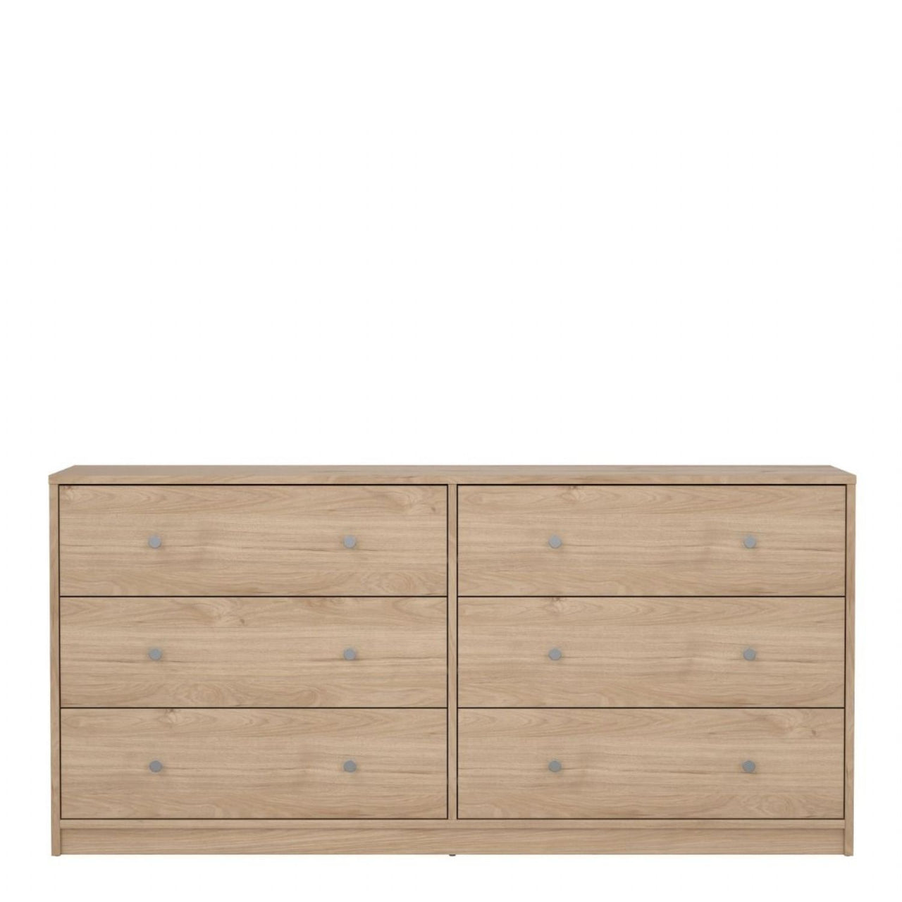 143cm Wide Midi Chest of 6 Drawers in Jackson Hickory Oak