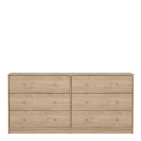 Thumbnail for 143cm Wide Midi Chest of 6 Drawers in Jackson Hickory Oak