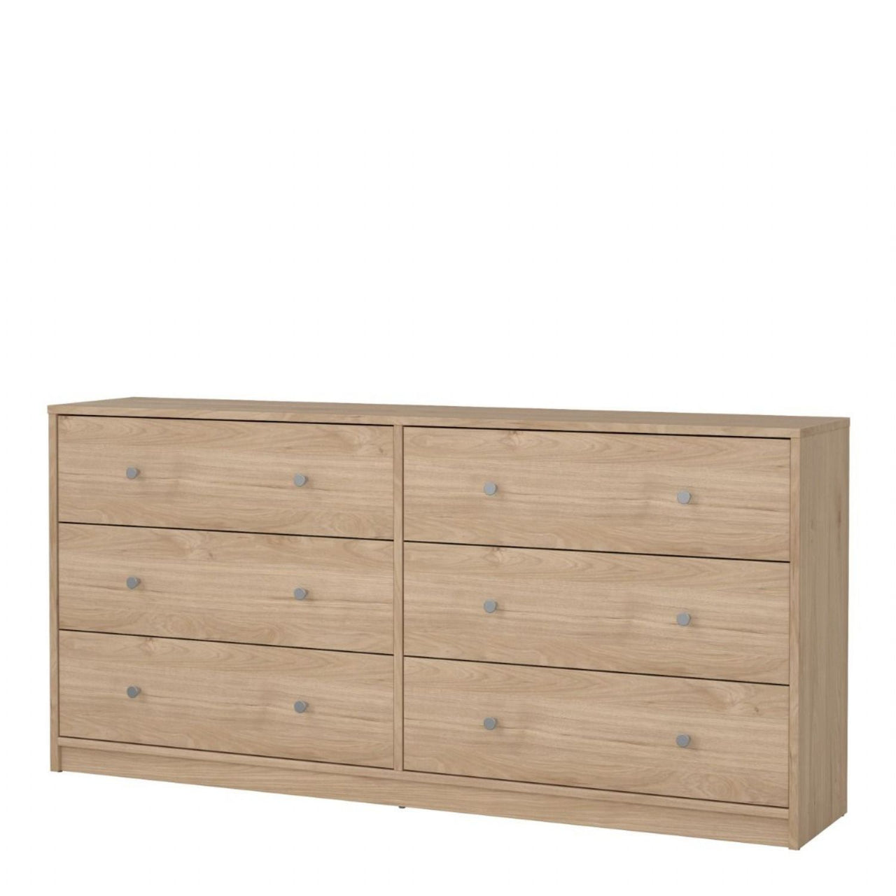 143cm Wide Midi Chest of 6 Drawers in Jackson Hickory Oak