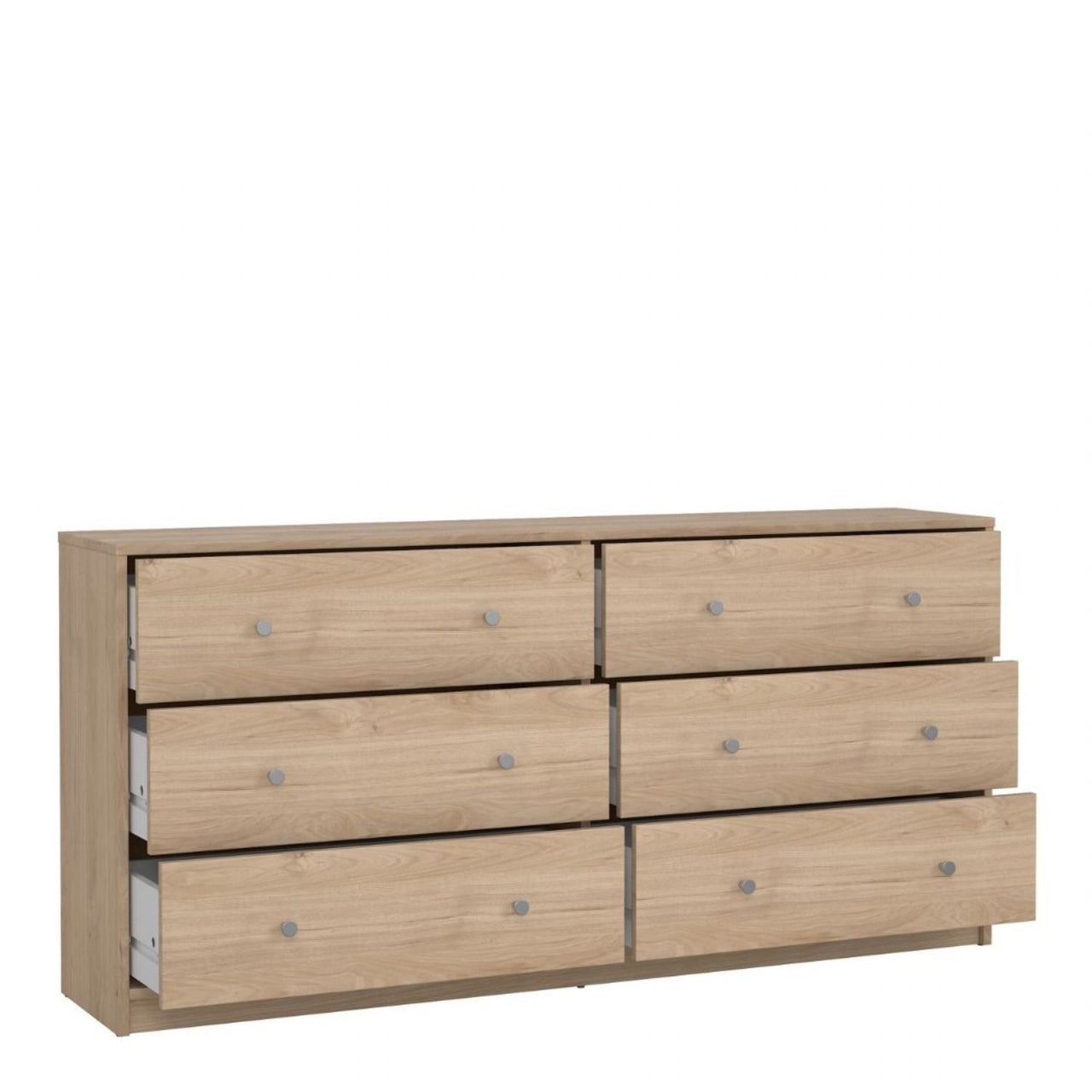 143cm Wide Midi Chest of 6 Drawers in Jackson Hickory Oak