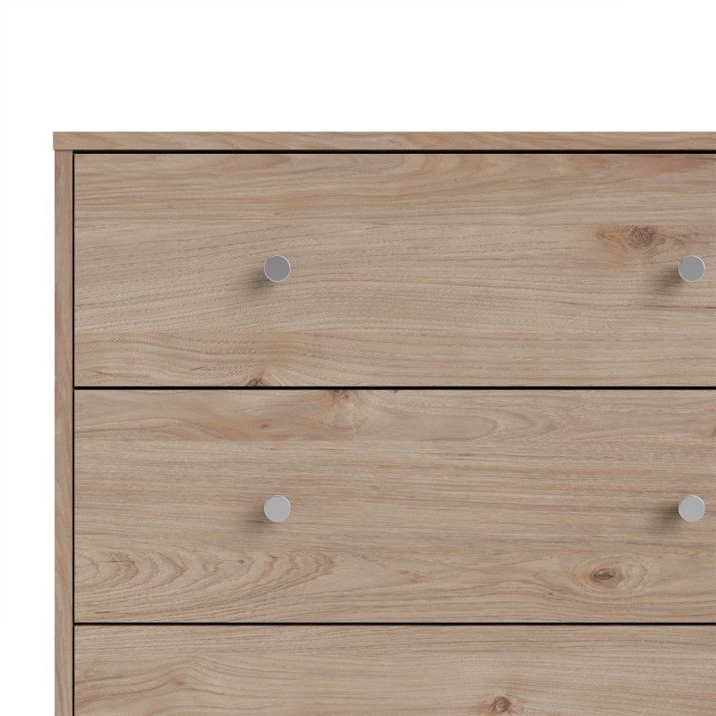 143cm Wide Midi Chest of 6 Drawers in Jackson Hickory Oak