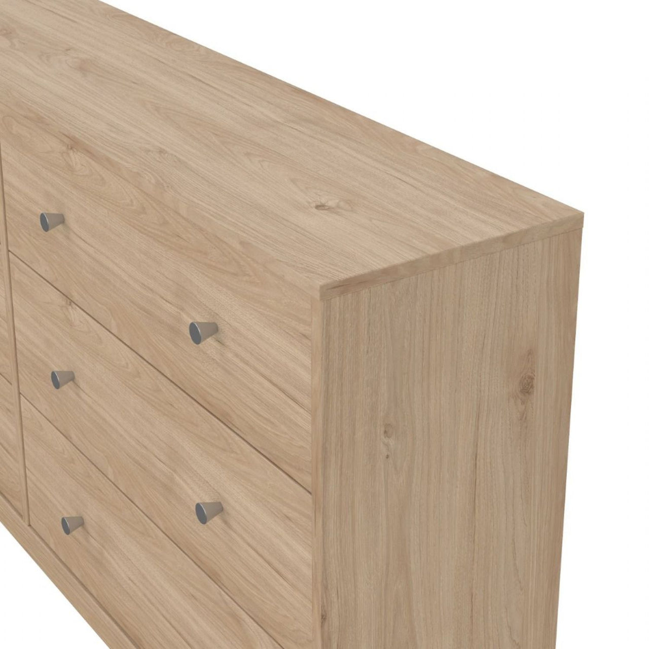 143cm Wide Midi Chest of 6 Drawers in Jackson Hickory Oak