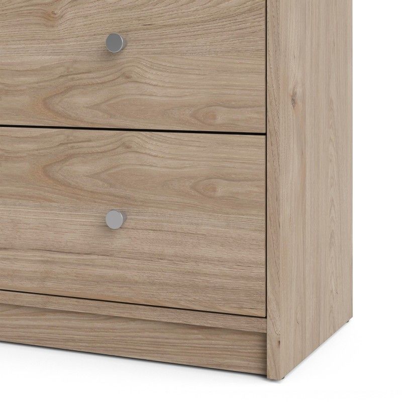 143cm Wide Midi Chest of 6 Drawers in Jackson Hickory Oak