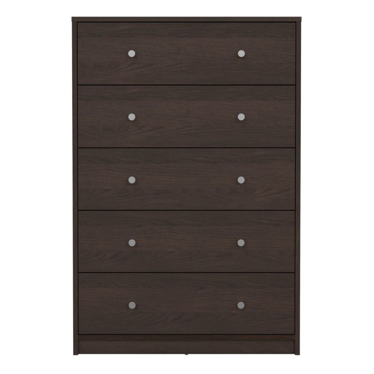 Large Tall Dark Walnut Chest of 5 Drawers 108 x 72cm