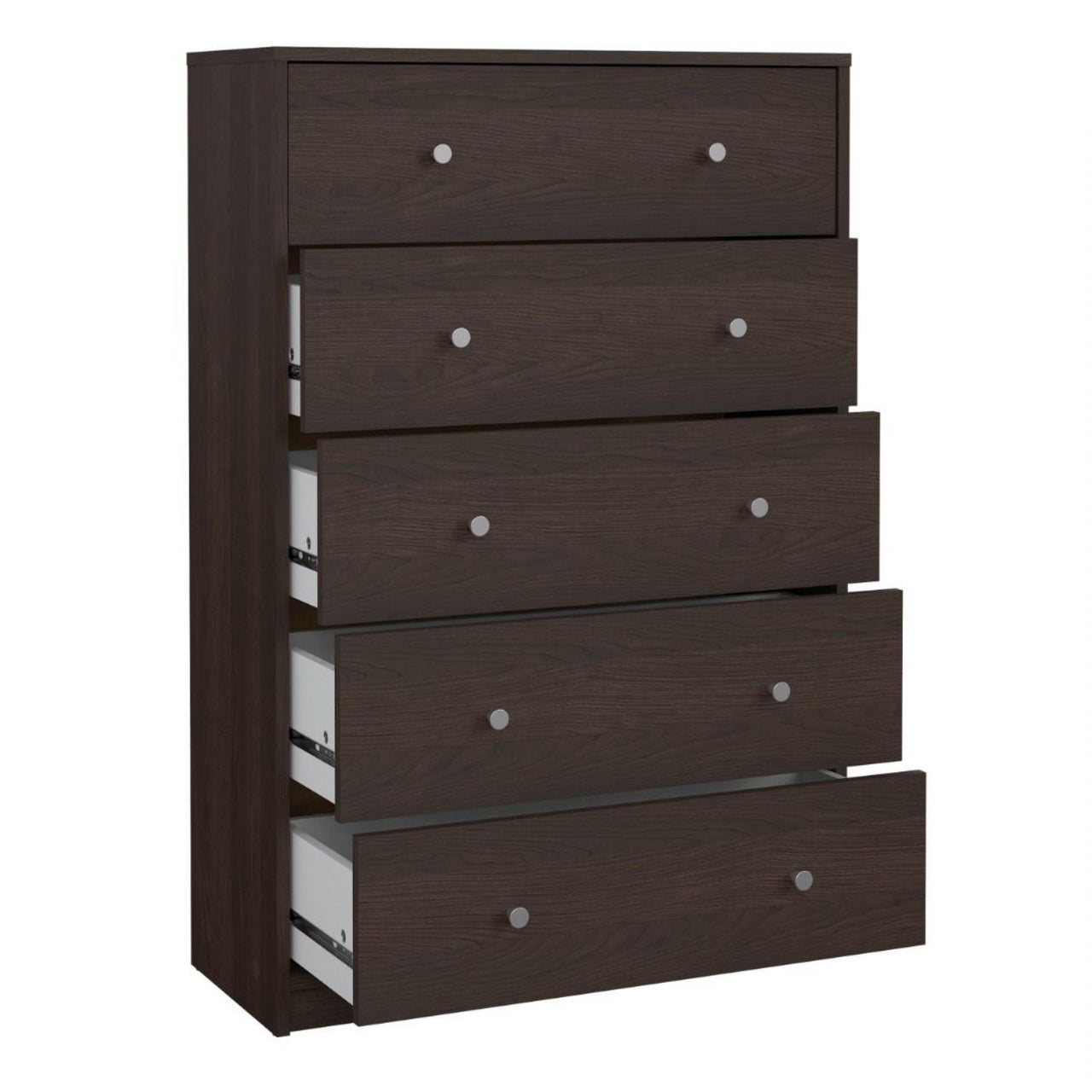 Large Tall Dark Walnut Chest of 5 Drawers 108 x 72cm