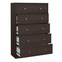 Thumbnail for Large Tall Dark Walnut Chest of 5 Drawers 108 x 72cm