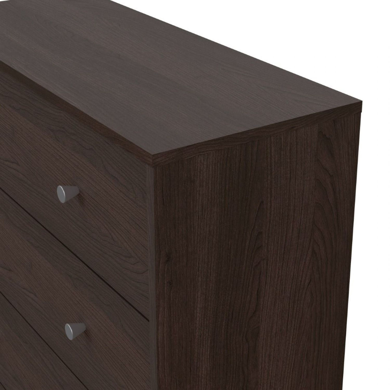 Large Tall Dark Walnut Chest of 5 Drawers 108 x 72cm