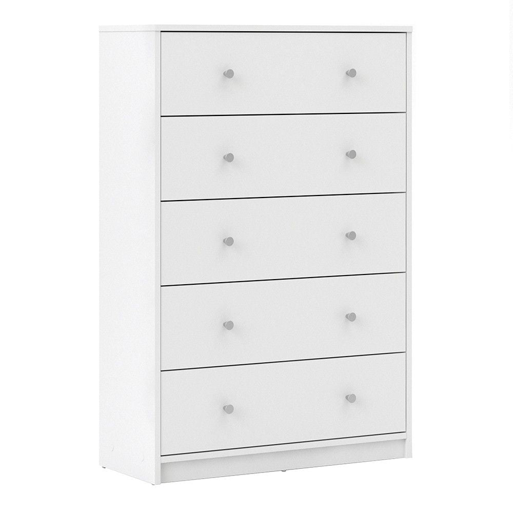 White Chest of 5 Drawers