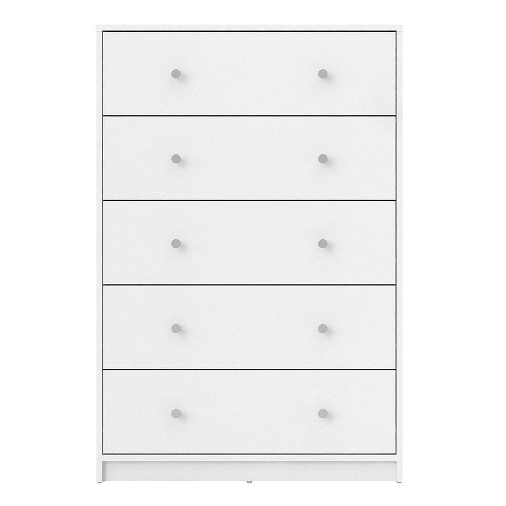 White Chest of 5 Drawers