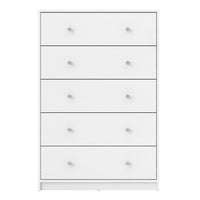 Thumbnail for White Chest of 5 Drawers