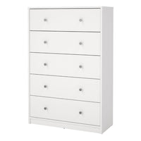 Thumbnail for White Chest of 5 Drawers