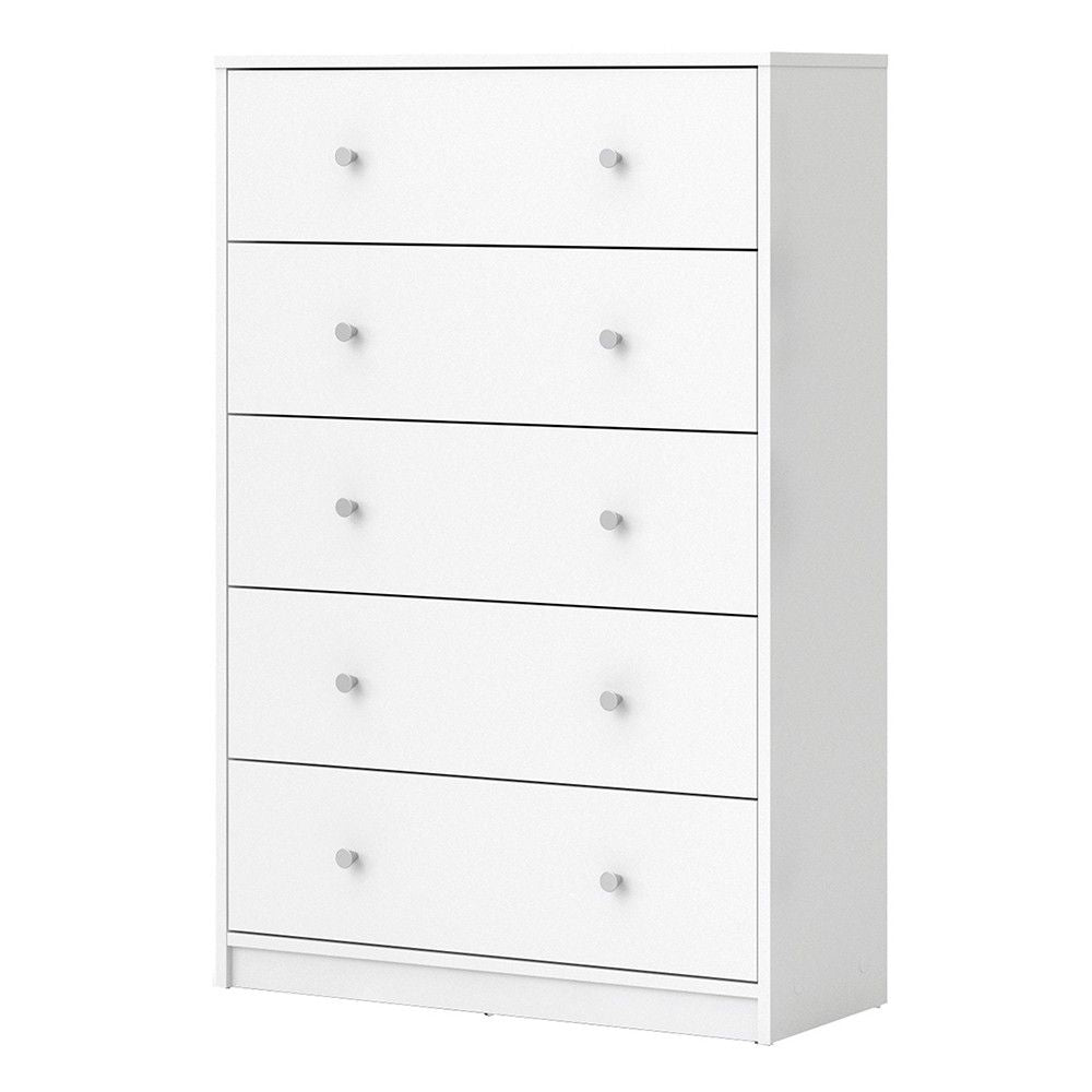 White Chest of 5 Drawers