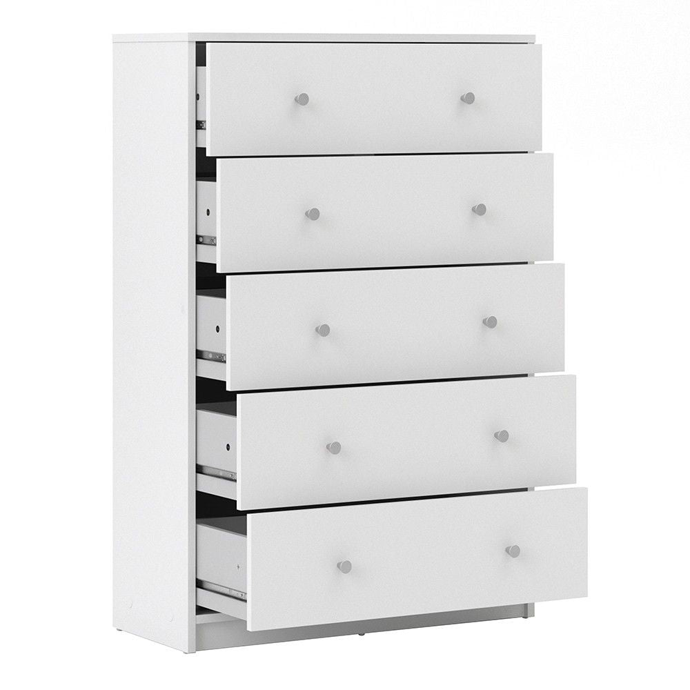 White Chest of 5 Drawers