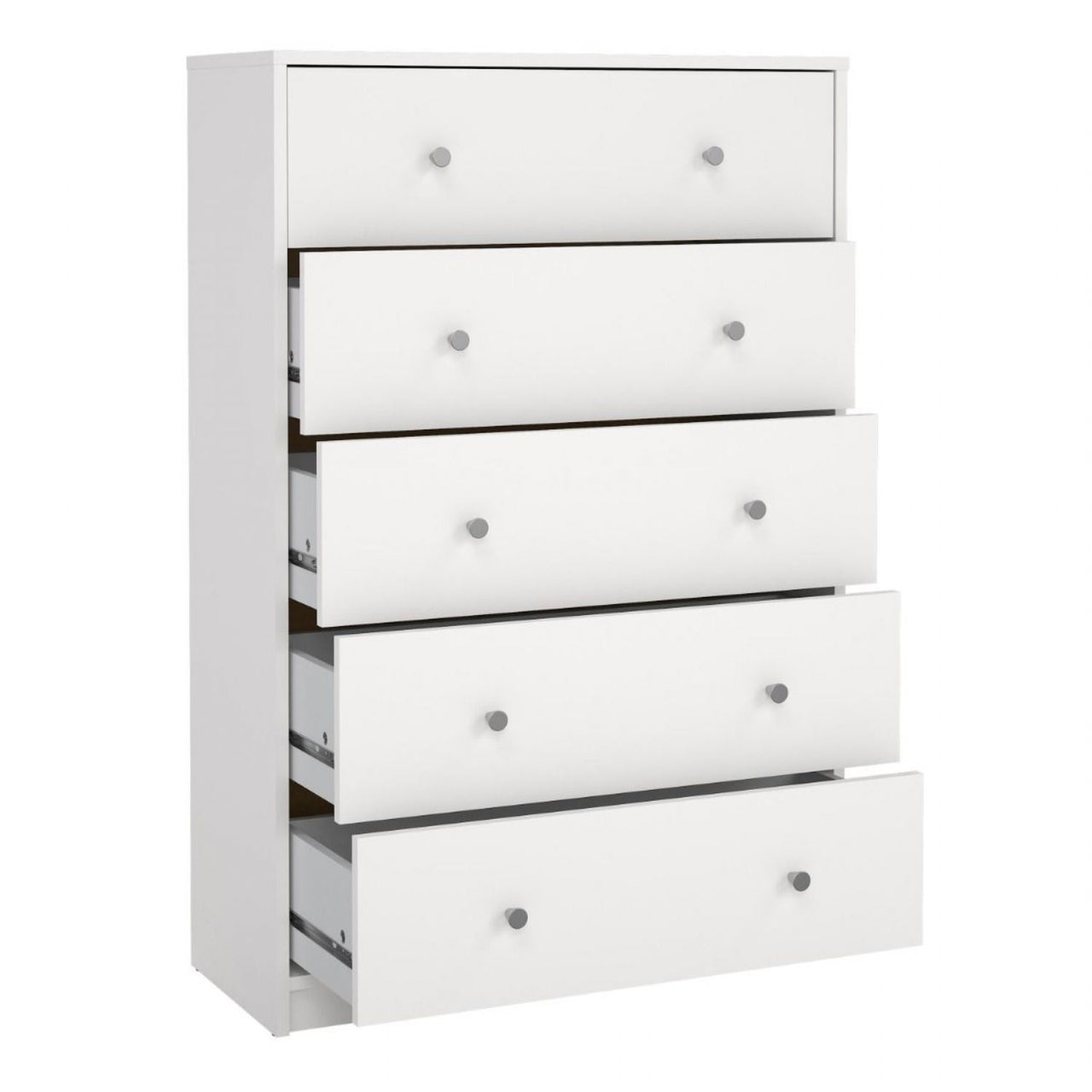 White Chest of 5 Drawers