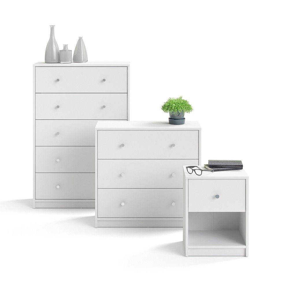 White Chest of 5 Drawers