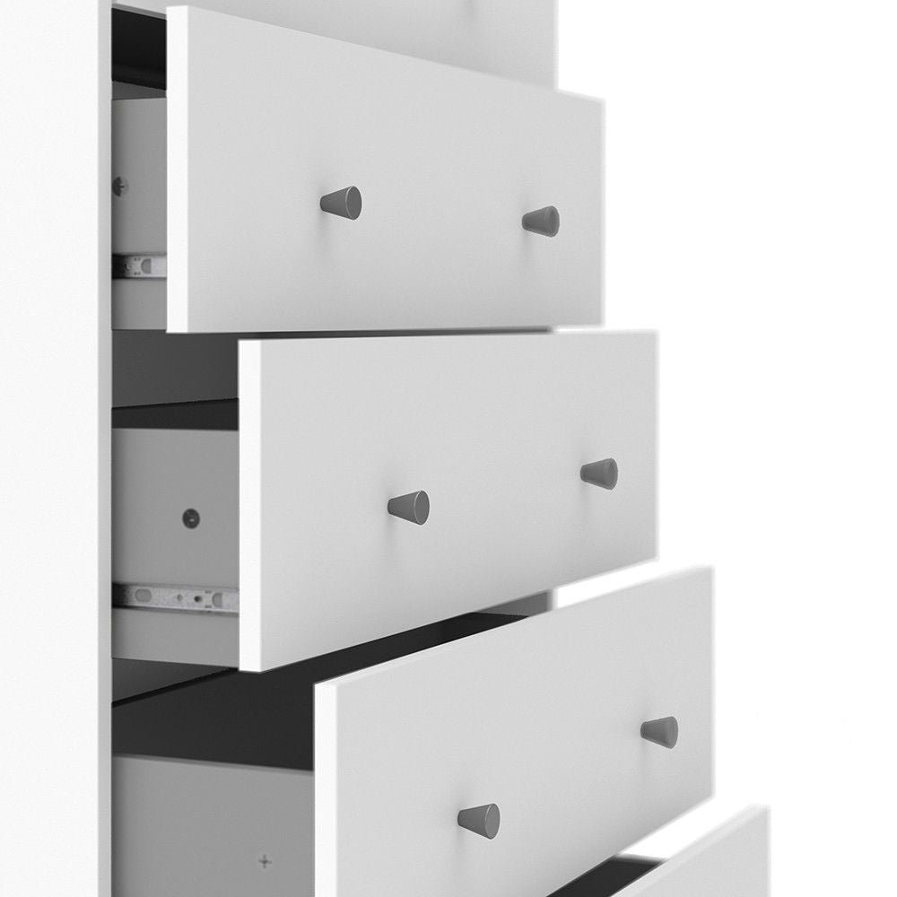 White Chest of 5 Drawers